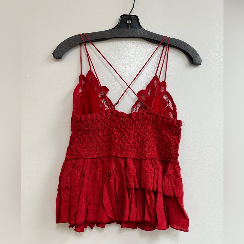 Free People Adella Cami in Cherry Red - Picture 4 of 8